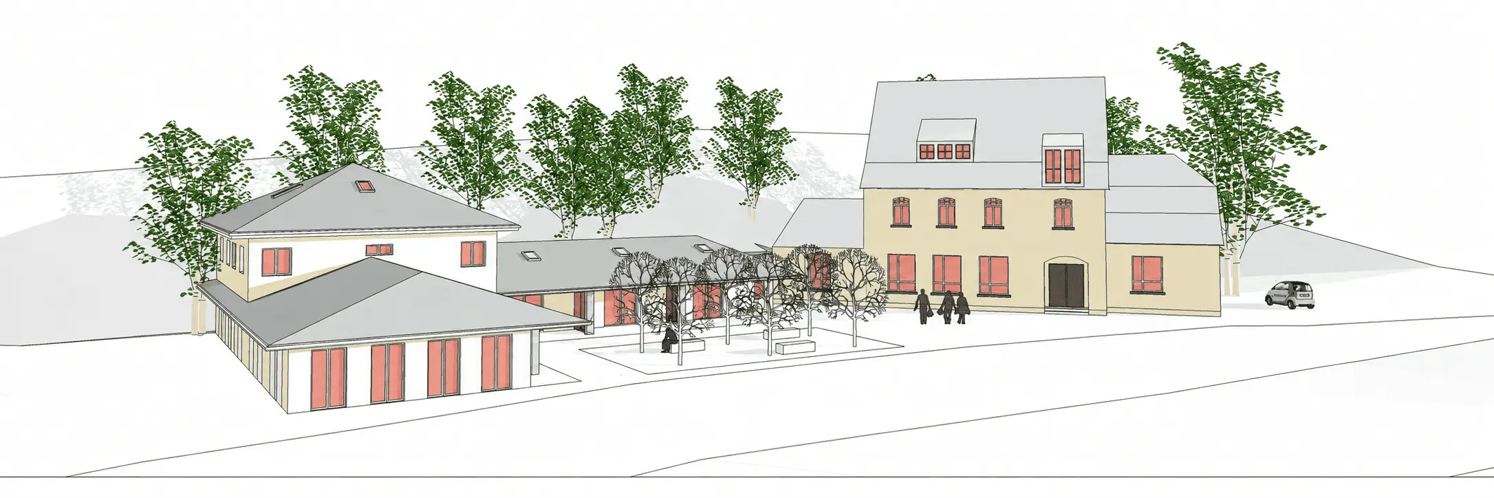 Illustration der Gebäude von Pflegedienst Haupt